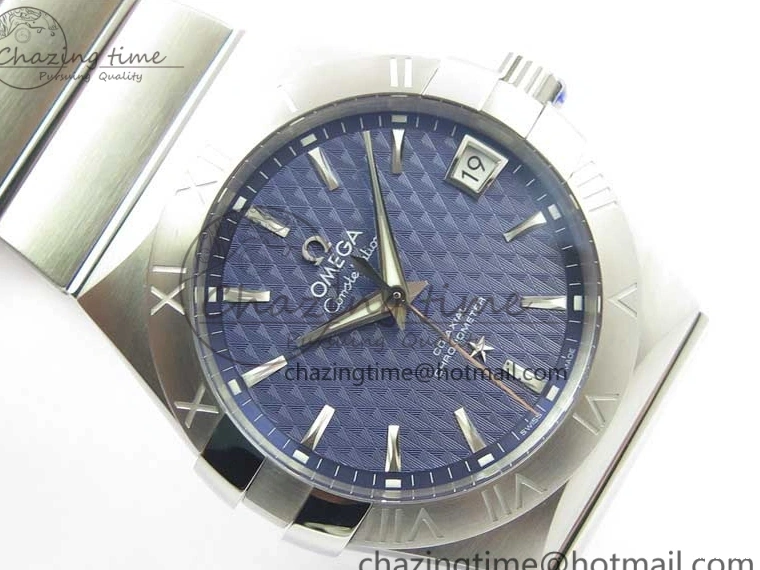 0205 SunProtective Constellation 38mm SS VSF 1:1 Best Edition Blue Textured Dial on SS Bracelet A8500 Super Clone 7917